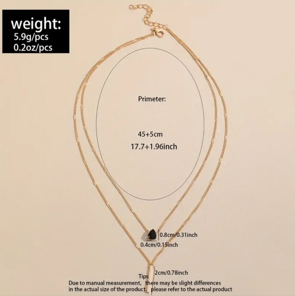 Beautiful Green Diamond Double Layered Necklace - Picture 3 of 3